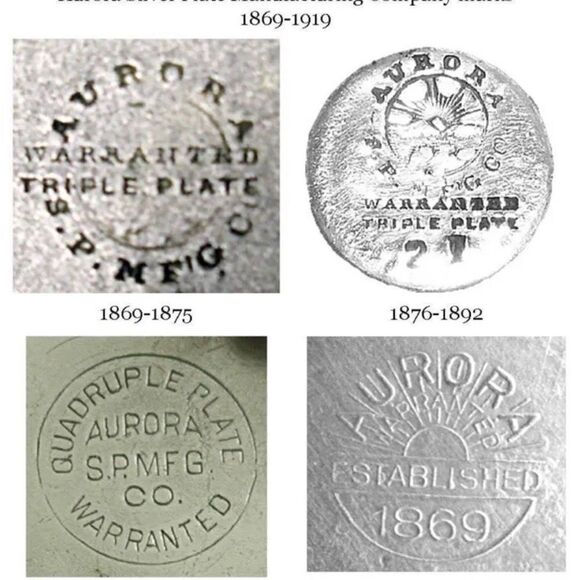 Aurora Quadruple Silver Plated‎ Ginger Jar Floral Etching Antique 1890’s - Picture 11 of 11